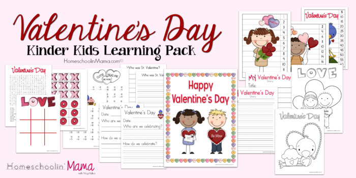 Valentine's Day Kinder Kids Learning Pack