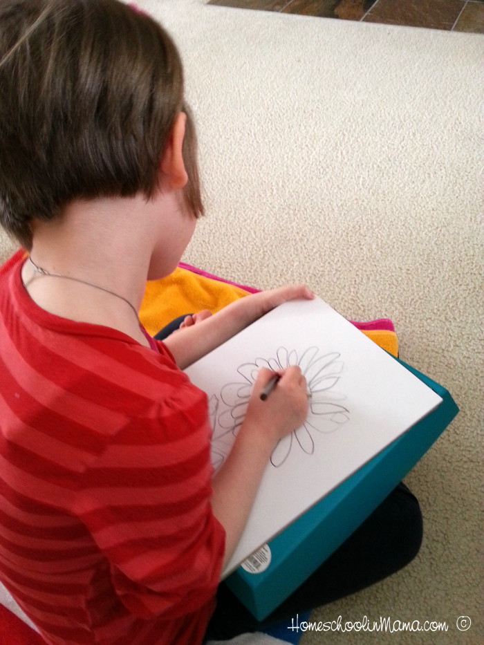 Creating a Masterpiece - Lessons in Pencil: Sunflower  Art Lessons for your homeschool!  www.HomeschoolinMama.com