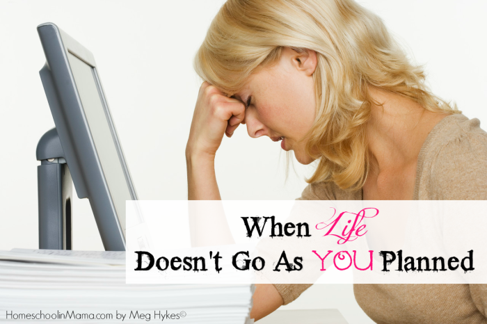 When Life Doesn't Go As You Planned   HomeschoolinMama.com by Meg Hykes