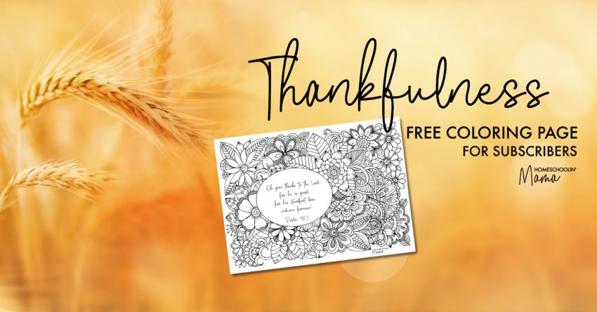 Thankfulness – Free Coloring Page