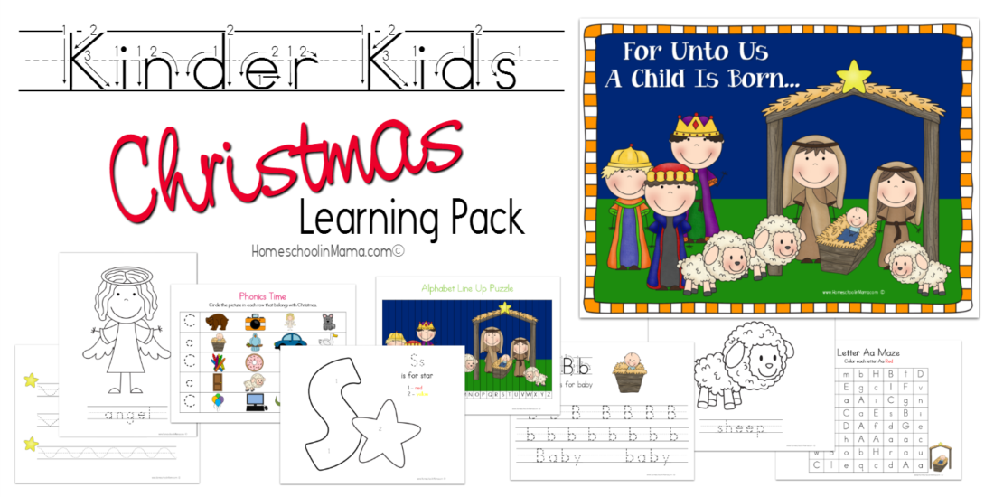 Free For Homeschoolin' Mama Subscribers - Kinder Kids Christmas Learning Pack